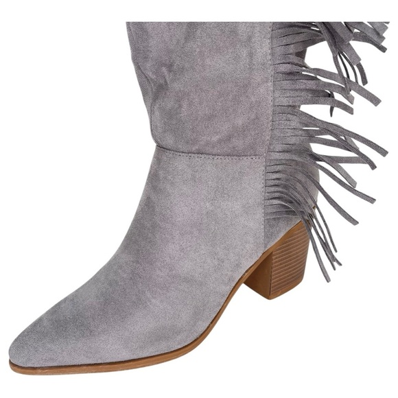 Journee Collection Hartly Grey Extra Wide Calf Womens Mid-Calf Boots Size 8.5M - Picture 7 of 11